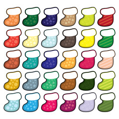 Set of Christmas icons socks in a simplified style vector.