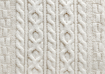 Naklejka premium Cable knit fabric background