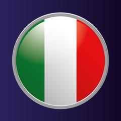 Button Of Italy's Flag Isolated On Background
