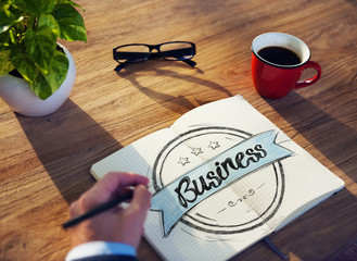 Man with Note Pad and Business Concept