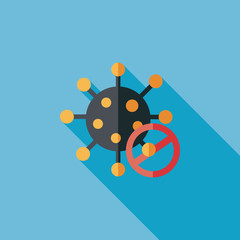virus flat icon with long shadow