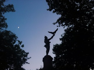 Falconer statue in Central Park