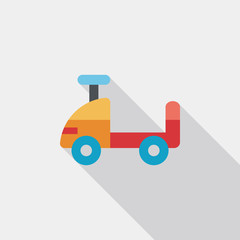 toy car flat icon with long shadow