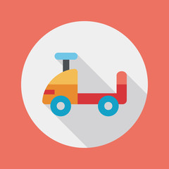 toy car flat icon with long shadow