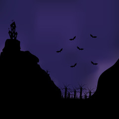 Cartoon Halloween Background Editable With Space For Text