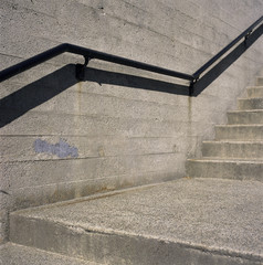 Concrete steps and iron railings
