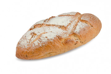 French Bread Isolated on White Background