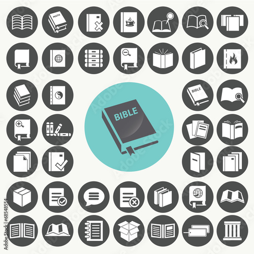 "Book icons set. Illustration eps10" Stock image and royalty-free