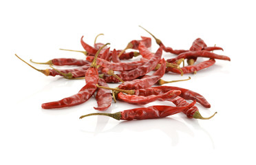 Dried chili as a food background.