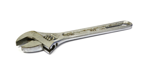 monkey wrench with blue diode lightining drop forged isolated on