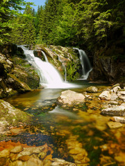 Fototapeta na wymiar Waterfalls in Giant Mountains