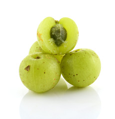 Indian gooseberries on white backgroundi