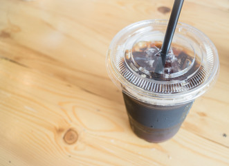 Take away cup of iced americano coffee