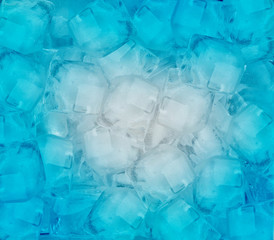 background with ice cubes in blue light