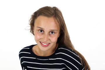  smiling young beautiful girl with brown hair