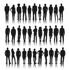 Silhouette Group of People Standing
