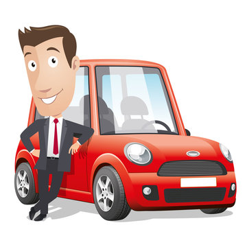 Cartoon character - Red car