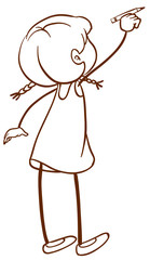 A sketch of a girl writing
