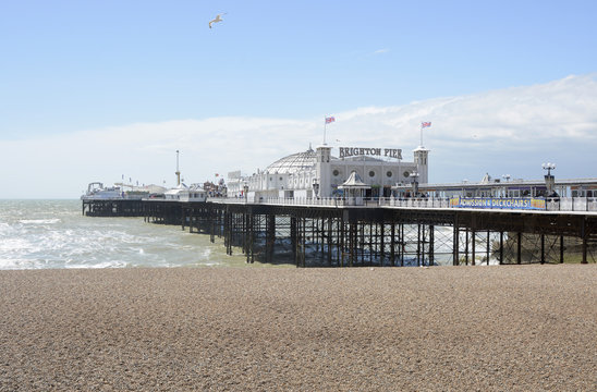 Brighton Pier and beach. England