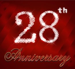 28 year happy birthday card, 28th anniversary sparkles