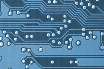 closeup of a printed circuit board