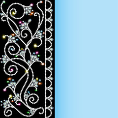 background with a pattern of precious stones and flowers