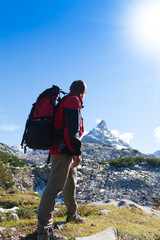 sport  woman in mountains