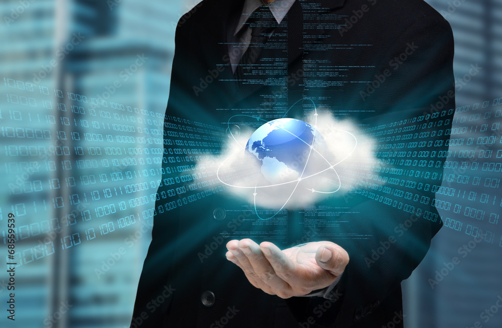 Canvas Prints internet business cloud connection at hand