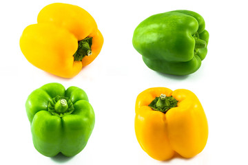 yellow green capsicum isolated