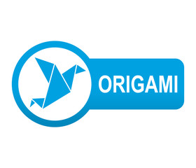 Etiqueta tipo app azul alargada ORIGAMI