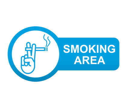 Etiqueta tipo app azul alargada SMOKING AREA