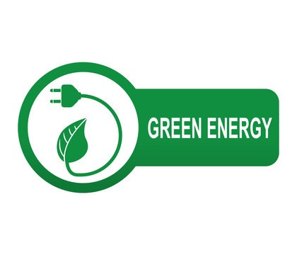 Etiqueta tipo app verde alargada GREEN ENERGY