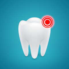 Sore area on the human teeth