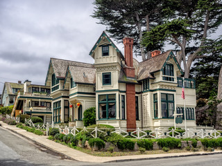 Old style building in Pacific Grove, Monterey, California