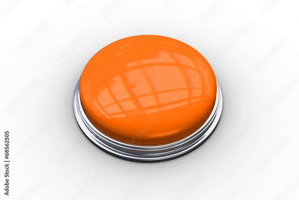 Poster Digitally generated shiny orange push button