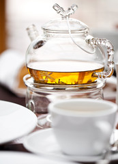 Glass Teapot with tea
