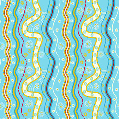 abstract lines and flowers