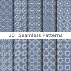 Set of ten seamless ornament patterns - 68563553