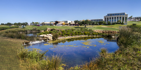 Fototapeta na wymiar Landscape view of a golf course in the Algarve.