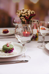 Restaurant table setting