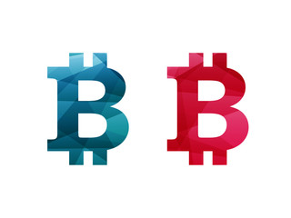 Colorful shiny geometric currency sign icon vector