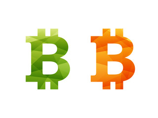 Colorful shiny geometric currency sign icon vector