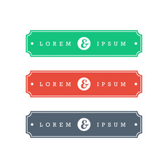 Stylized minimal flat sign in three colors. 