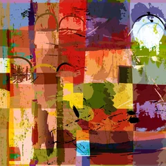 Gordijnen abstract background composition, with paint strokes, splashes an © Kirsten Hinte