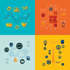 business flat infographic