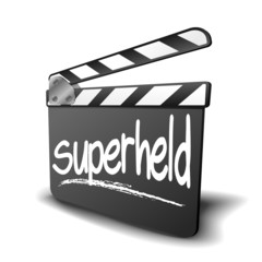 Naklejka premium Filmklappe Superheld
