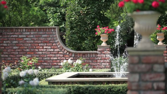 English  garden with a fountain