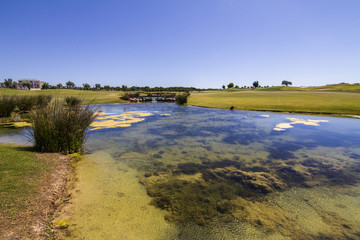 Landscape view of a golf course in the Algarve.