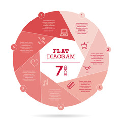 Flat shutter diagram vector template business presentation
