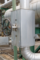 old globe valve  on pipe connection